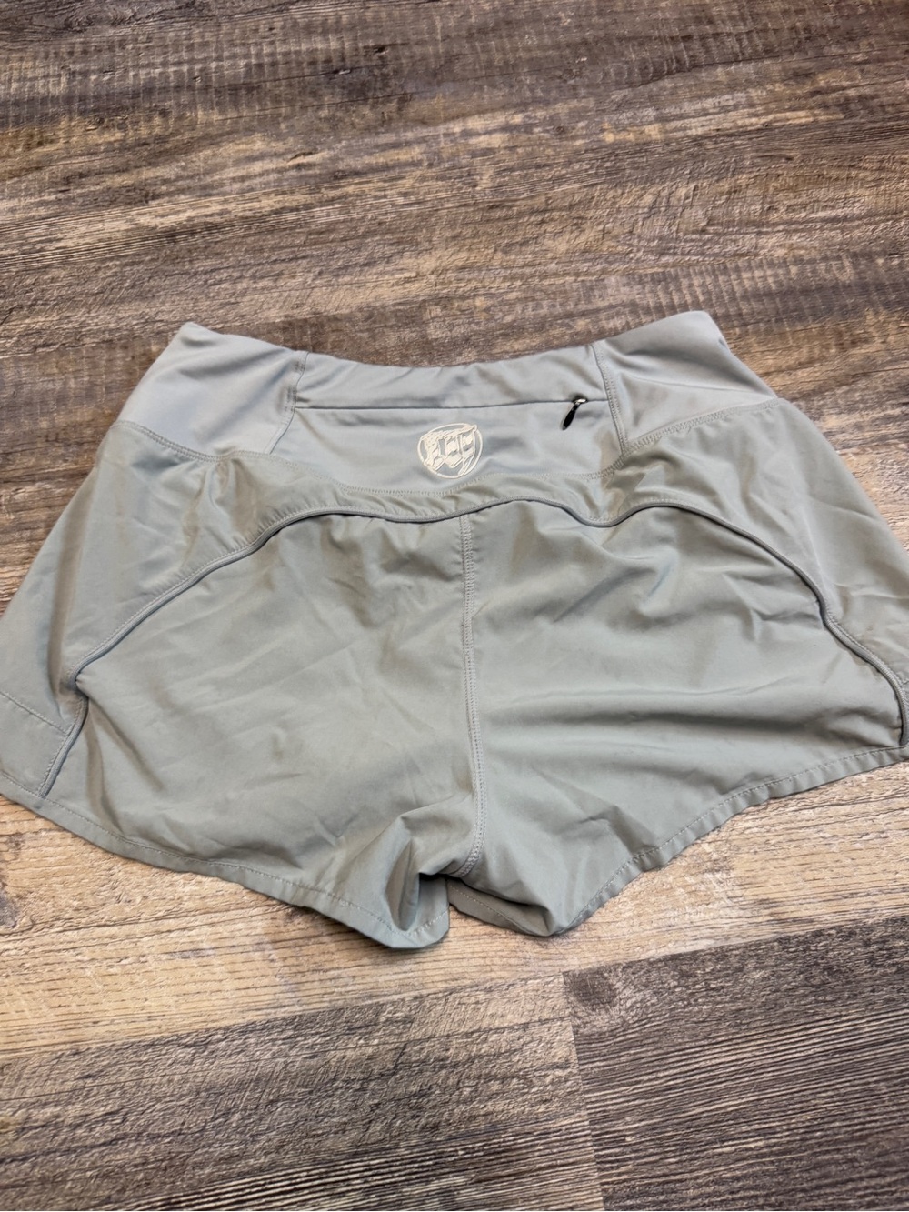 CROSSFIT MAYHEM Women's High-Rise Sage Athletic Shorts with Hidden Pocket